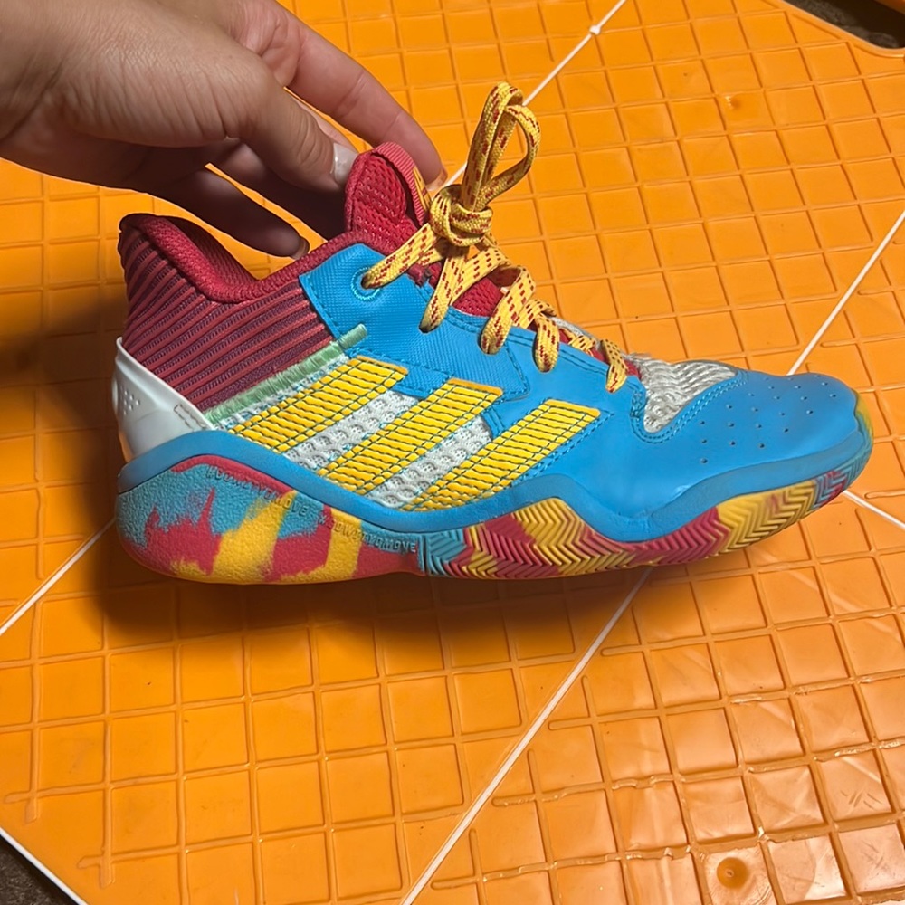 Adidas, worn, basketball shoes (kids) obo